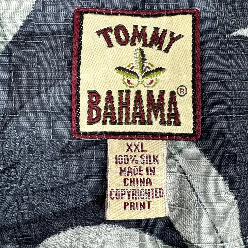 VTG Tommy Bahama Hawaiian Camp Shirt Men's 2XL Silk Floral Tropical Cruise Aloha